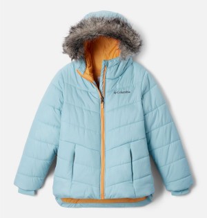 Turquoise Columbia Katelyn Crest II Hooded Kids' Jacket | 06183CVKB