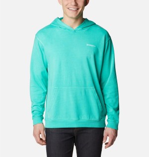 Turquoise Columbia Lodge French Terry Novelty Men's Hoodie | 39820TMUA