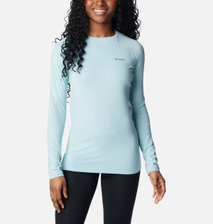 Turquoise Columbia Omni Heat Midweight Baselayer Crew Women's T-Shirt | 72591CMTS