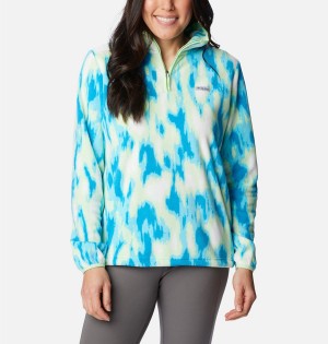 Turquoise Columbia PFG Super Tidal Quarter Zip Fleece Women's Pullover | 07218GEAF