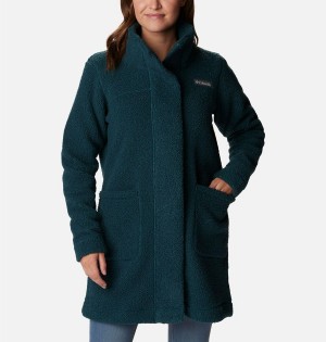 Turquoise Columbia Panorama Long Women's Fleece Jacket | 15437FGXS