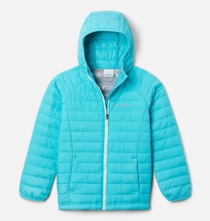 Turquoise Columbia Powder Lite Hooded Kids' Jacket | 16420JBGD