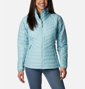 Turquoise Columbia Powder Lite II Full Zip Women's Puffer Jacket | 50392HNAZ