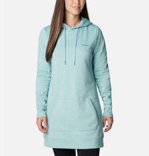 Turquoise Columbia Rush Valley Long Women's Hoodie | 74856UVKP