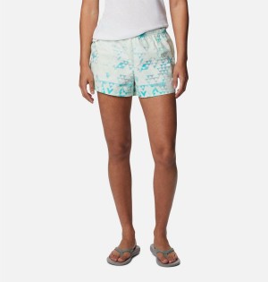 Turquoise Columbia Sandy River II Printed Women's Shorts | 46592XQHT