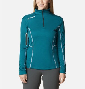 Turquoise Columbia Shotgun Quarter Zip Golf Women's Pullover | 10965PBTN