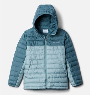 Turquoise Columbia Silver Falls Hooded Kids' Jacket | 30281KXTW