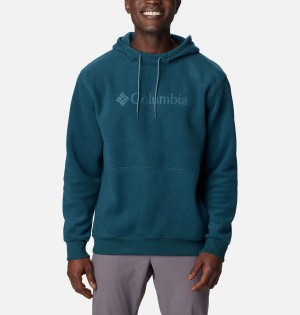 Turquoise Columbia Steens Mountain Men's Hoodie | 12708MPNT