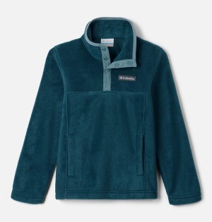 Turquoise Columbia Steens Mountain Quarter Snap Pull-Over Kids' Fleece | 25916KAVJ