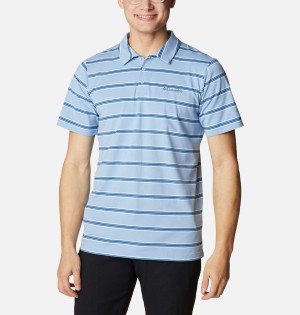 Turquoise Columbia Sun Trek Men's Polo Shirt | 81735QGJS