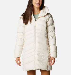 White Columbia Autumn Park Hooded Mid Women's Puffer Jacket | 92718ULJK