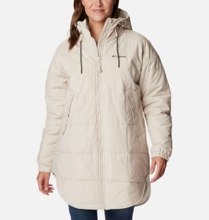 White Columbia Chatfield Hill Novelty Women's Coats | 57986ZIHN