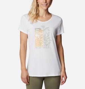 White Columbia Daisy Days Graphic Women's T-Shirt | 89763REGV