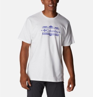 White Columbia Explorers Canyon Back Men's T-Shirt | 43810YFAC