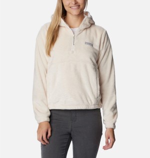 White Columbia Fire Side Fleece Hoodie Women's Pullover | 69718GVPK