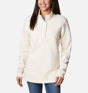 White Columbia Hart Mountain Quilted Half Snap Women's Pullover | 39217NSDW