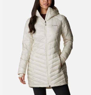 White Columbia Joy Peak Mid Insulated Hooded Women's Puffer Jacket | 41293ZDAG