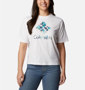 White Columbia North Cascades Relaxed Women's T-Shirt | 43876GWQJ