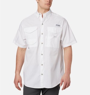 White Columbia PFG Bonehead Short Sleeve Men's Shirt | 28637VQNY