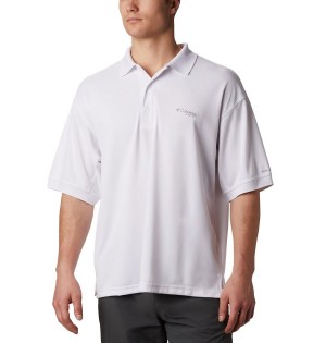 White Columbia PFG Perfect Cast Men's Polo Shirt | 97813ZMOI