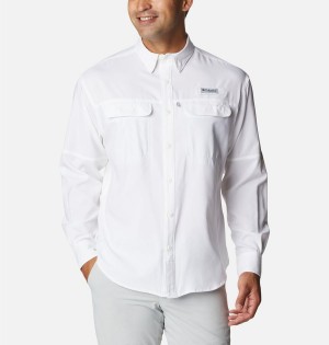 White Columbia PFG Skiff Guide Woven Long Sleeve Men's Shirt | 47382FXKH