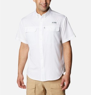 White Columbia PFG Skiff Guide Woven Short Sleeve Men's Shirt | 34615HUPI