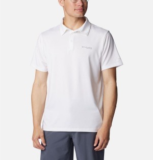 White Columbia PFG Slack Tide Stretch Men's Polo Shirt | 73609GKUM