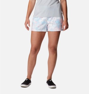 White Columbia PFG Slack Water French Terry Women's Shorts | 06759BMIY