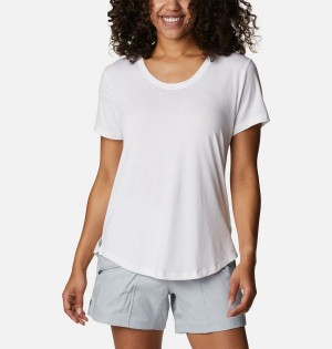 White Columbia PFG Slack Water Knit II Women's T-Shirt | 45973VIKE