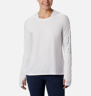 White Columbia PFG Tidal Tee Women's Hoodie | 76051XARZ