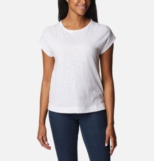 White Columbia Point Loma Women's T-Shirt | 30928LAKX