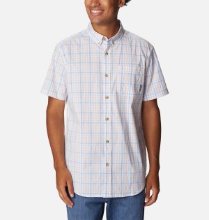 White Columbia Rapid Rivers II Short Sleeve Men's Shirt | 07519GJYW