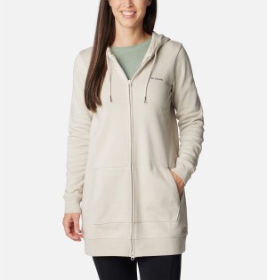 White Columbia Rush Valley Long Full Zip Hoodie Women's Fleece Jacket | 48259EDSH