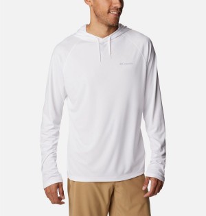 White Columbia Summerdry Raglan Long Sleeve Men's Hoodie | 36408FRDJ