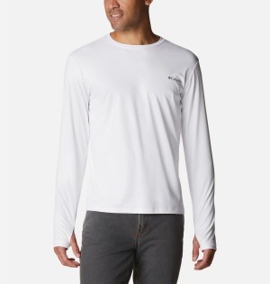 White Columbia Sun Deflector Summerdry Long Sleeve Men's T-Shirt | 71685KPBQ