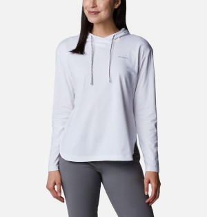 White Columbia Sun Trek Pullover Women's Hoodie | 73591AMNI