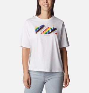 White Columbia Wild Places Women's T-Shirt | 10263REAT