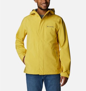 Yellow Columbia Earth Explorer Shell Men's Rain Jacket | 59074WJBM