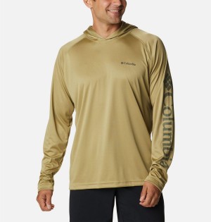 Yellow Columbia Fork Stream Men's Hoodie | 97680TAFL