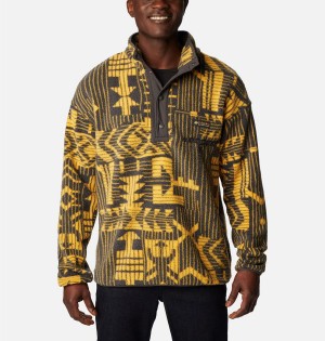 Yellow Columbia Helvetia Half Snap Fleece Men's Pullover | 84590KRNT