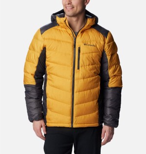 Yellow Columbia Labyrinth Loop Omni Heat Infinity Hooded Insulated Men's Puffer Jacket | 60248BFCM