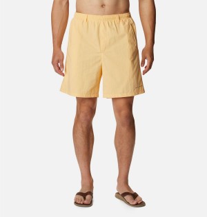 Yellow Columbia PFG Backcast III Water Men's Shorts | 86941TSDI