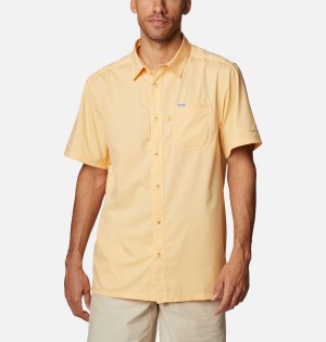 Yellow Columbia PFG Slack Tide Camp Men's Shirt | 56809PXUS