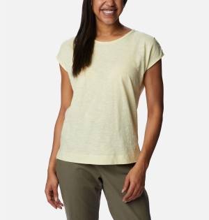 Yellow Columbia Point Loma Women's T-Shirt | 96035WVDR