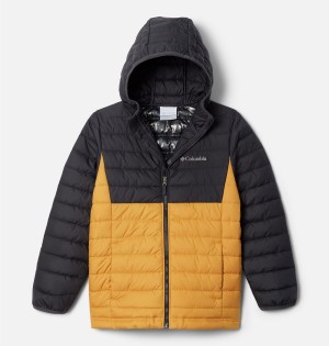 Yellow Columbia Powder Lite Hooded Kids' Jacket | 86275VTSG