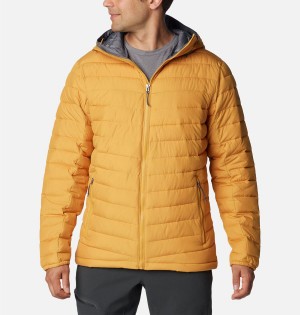 Yellow Columbia Slope Edge Hooded Insulated Men's Puffer Jacket | 19347ZMHA