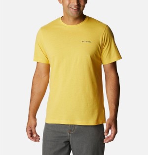 Yellow Columbia Thistletown Hills Short Sleeve Men's T-Shirt | 62431BWSJ