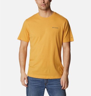 Yellow Columbia Thistletown Hills Short Sleeve Men's T-Shirt | 35146LGVW