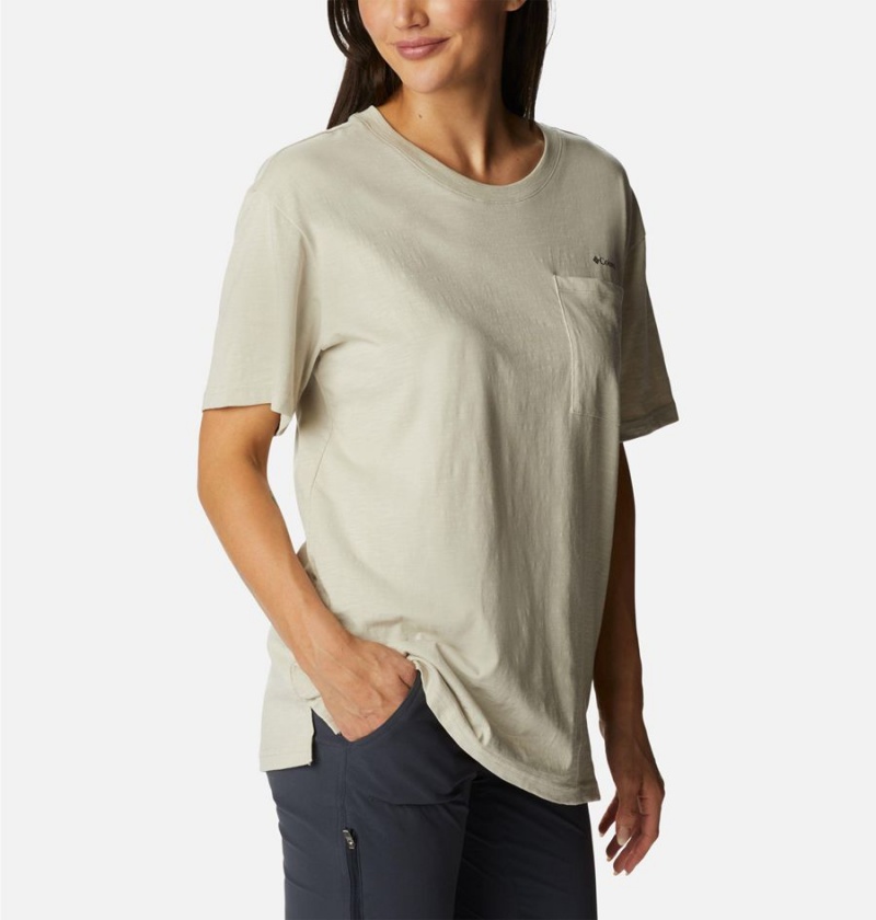 Beige Columbia Break It Down Women's T-Shirt | 17524XSBT