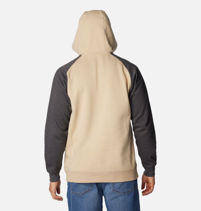 Beige Columbia Hart Mountain II Men's Hoodie | 84590QOEC